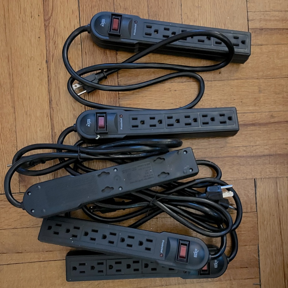 6-Outlet Surge Protector Power Strip 5 Pack